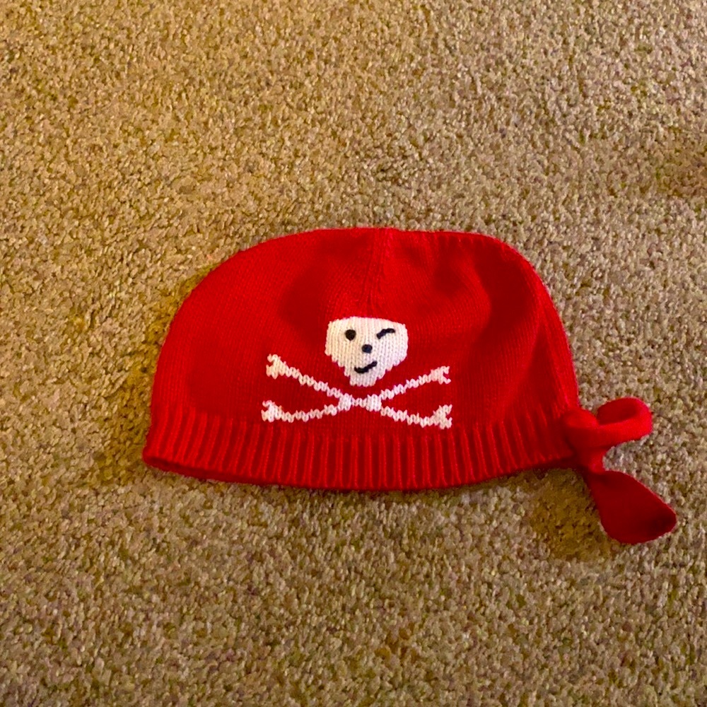 NWOT: Zubels Red Knitted Pirate Hat.